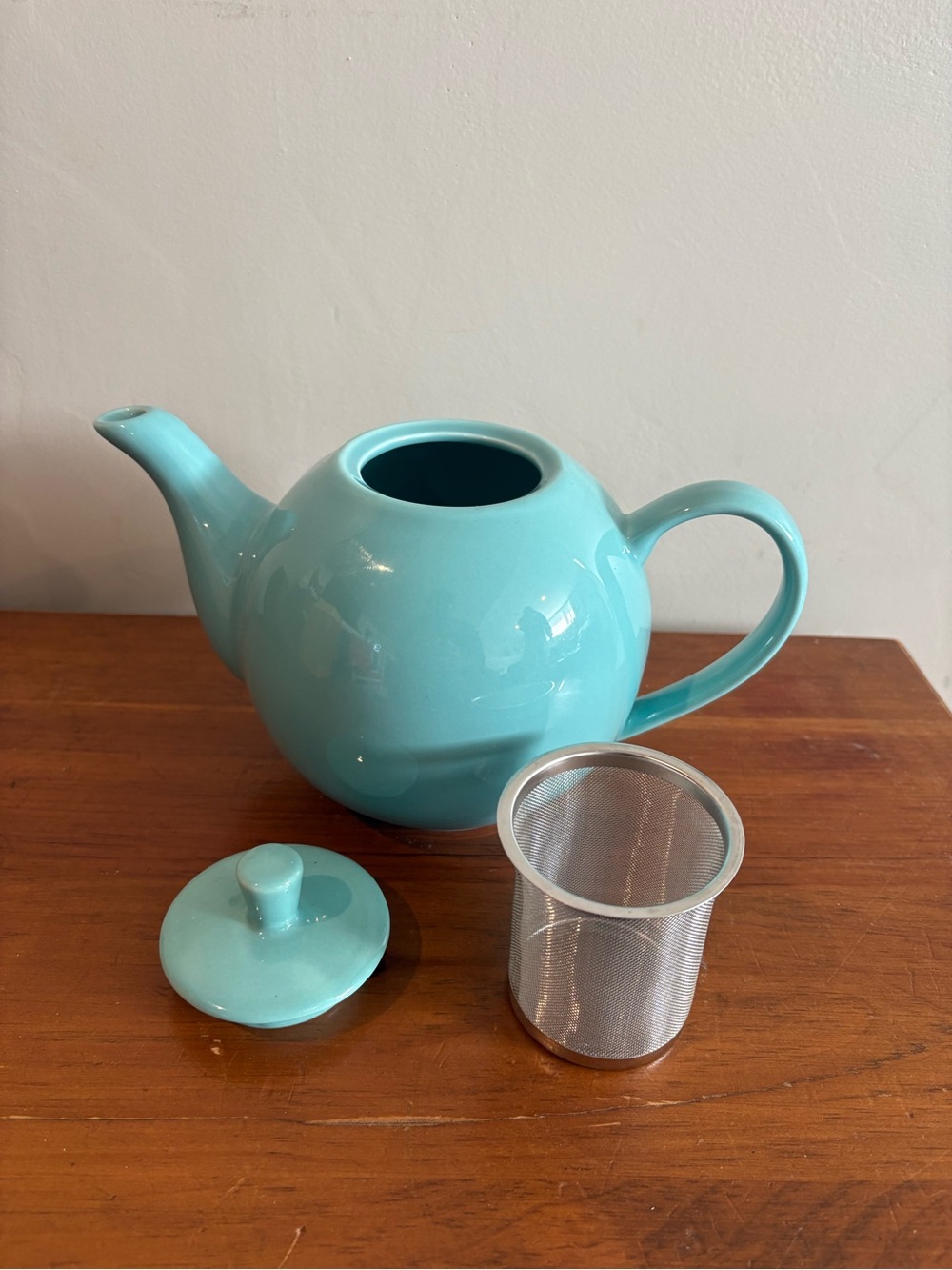 Ceramic Teapot with Infuser - Aqua Blue
